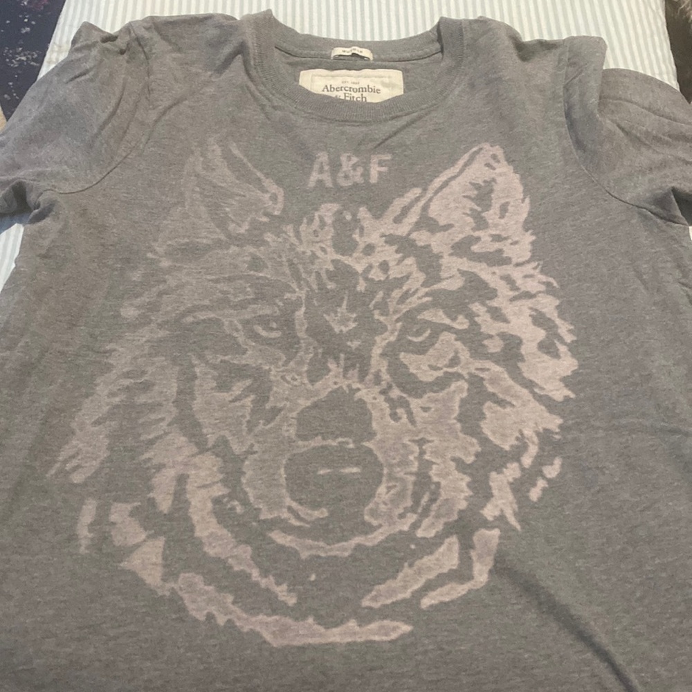 Abercrombie & Fitch White Wolf T size L